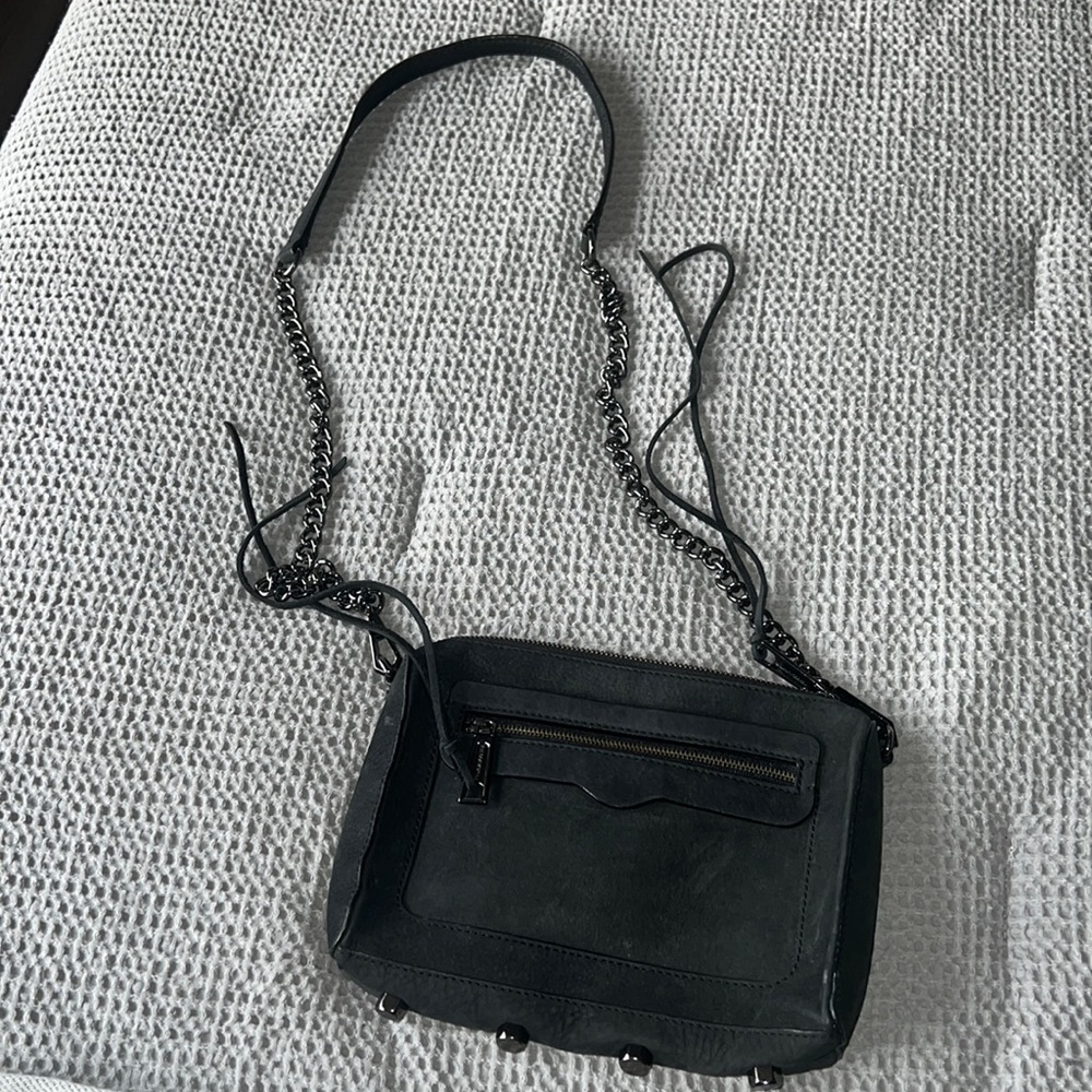 Black & gunmetal Rebecca minkoff crossbody
